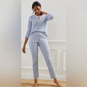 Roller Rabbit • Hathi Elephant Pajamas Set Blue White NWOT